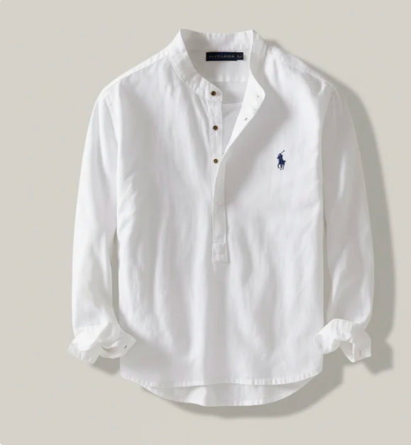 Classic Fit Linen Henley Shirt