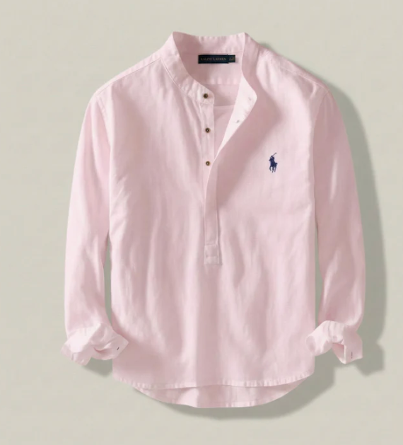 Classic Fit Linen Henley Shirt