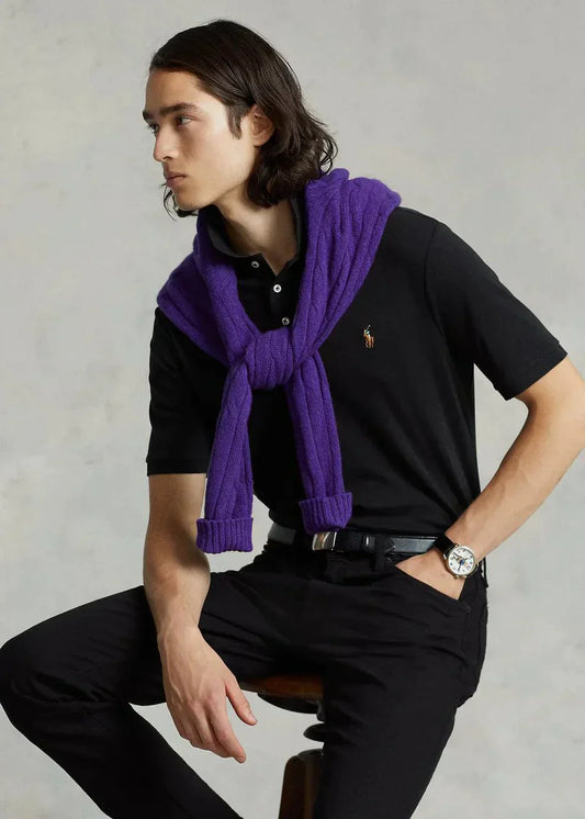 SOFT COTTON POLO – BLACK